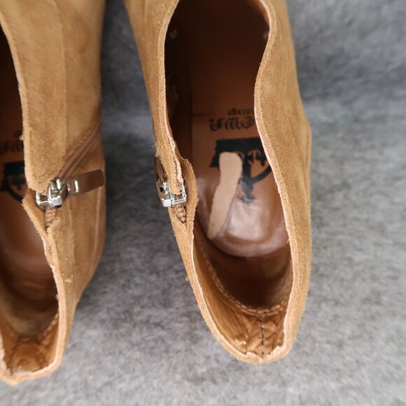 Crown Vintage Shoes Womens 9 Bootie Block Heel Fashion Western Leather Classic - Picture 8 of 16